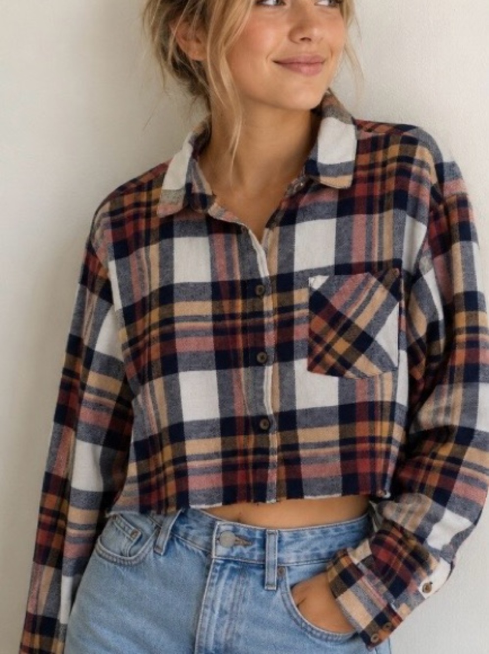FOREVER 21 | Cropped Plaid Flannel